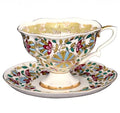 Lomonosov Porcelain Tea Set Cup and Saucer Natasha Pink Flowers Bone China 7.76 oz/220 ml