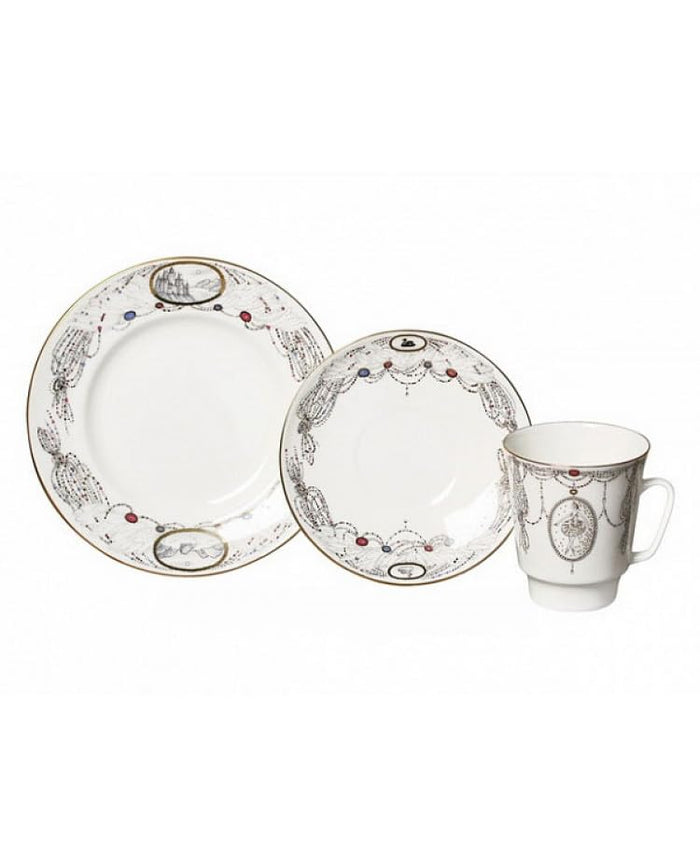 Lomonosov Porcelain Tea Set Cup, Saucer and Cake Plate Ballet Swan Lake 5.6 fl.oz/165 ml