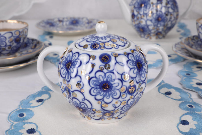 Lomonosov Porcelain Tea Set Floral Pattern Bindweed 20 pcs