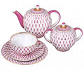 Lomonosov Porcelain Tea Set Tulip Red Net 6/20