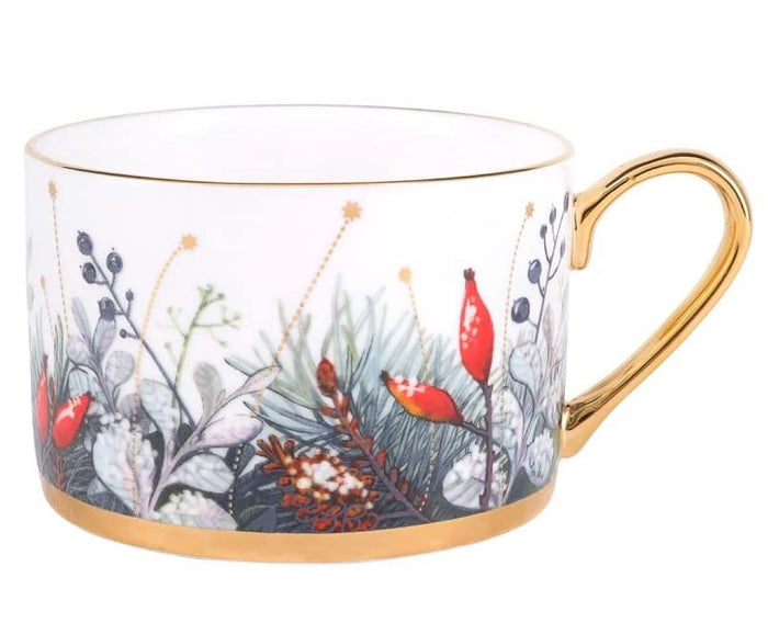 LOMONOSOV PORCELAIN TEACUP AND SAUCER IDYLL KALENDA 250 ml/8.5 fl.oz