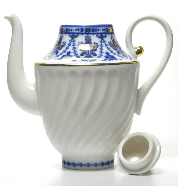 Lomonosov Porcelain Teapot Cobalt Frieze 26 ounces/770 milliliters