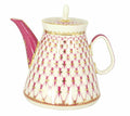 Lomonosov Porcelain Teapot Red Net 17 oz/500 ml 2 cups