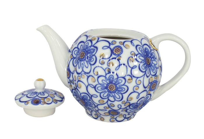 Lomonosov Porcelain Teapot Tulip Bindweed 3 Cups 20 oz/600 ml