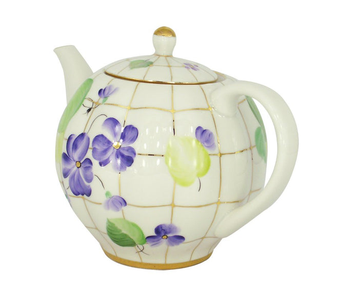 Lomonosov Porcelain Teapot Tulip Forest Violets 20 oz/600 ml