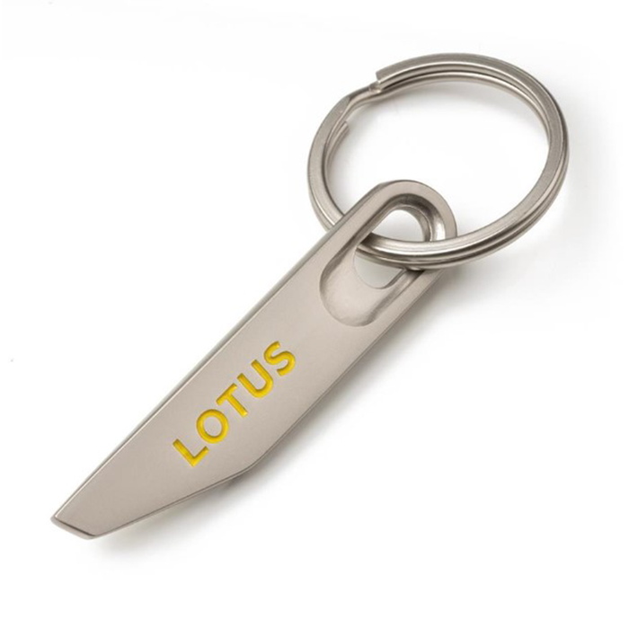 Lotus Flag Keyring Silver-LOTMC0051GY LOTUS ORIGINAL LICENCED PRODUCT O.E.