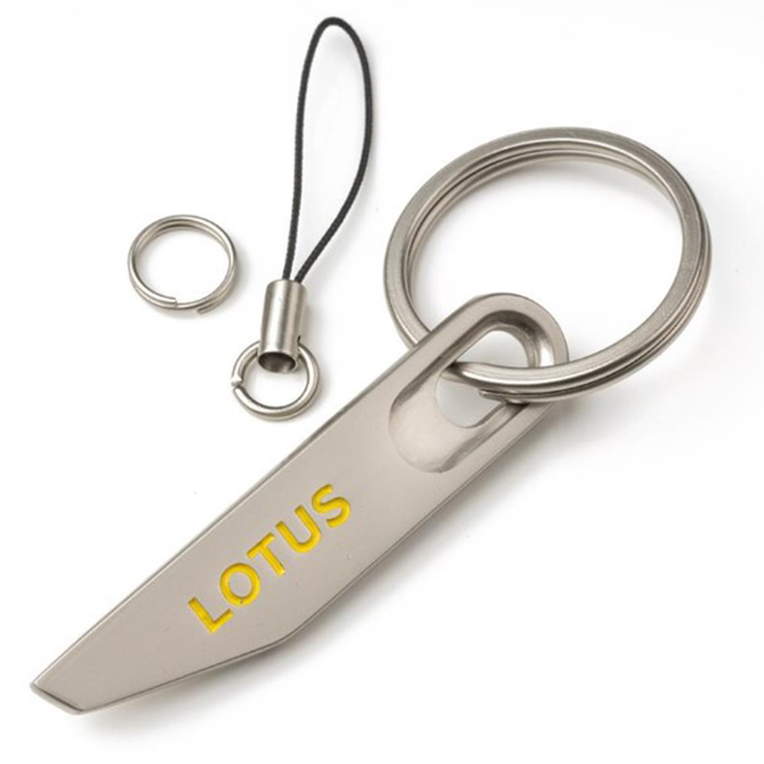 Lotus Flag Keyring Silver-LOTMC0051GY LOTUS ORIGINAL LICENCED PRODUCT O.E.