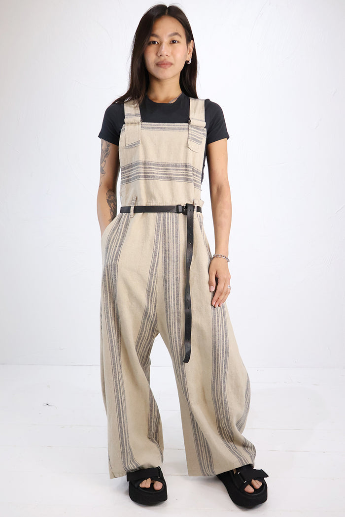 Lurdes Bergada Linen Striped Overalls U26 240