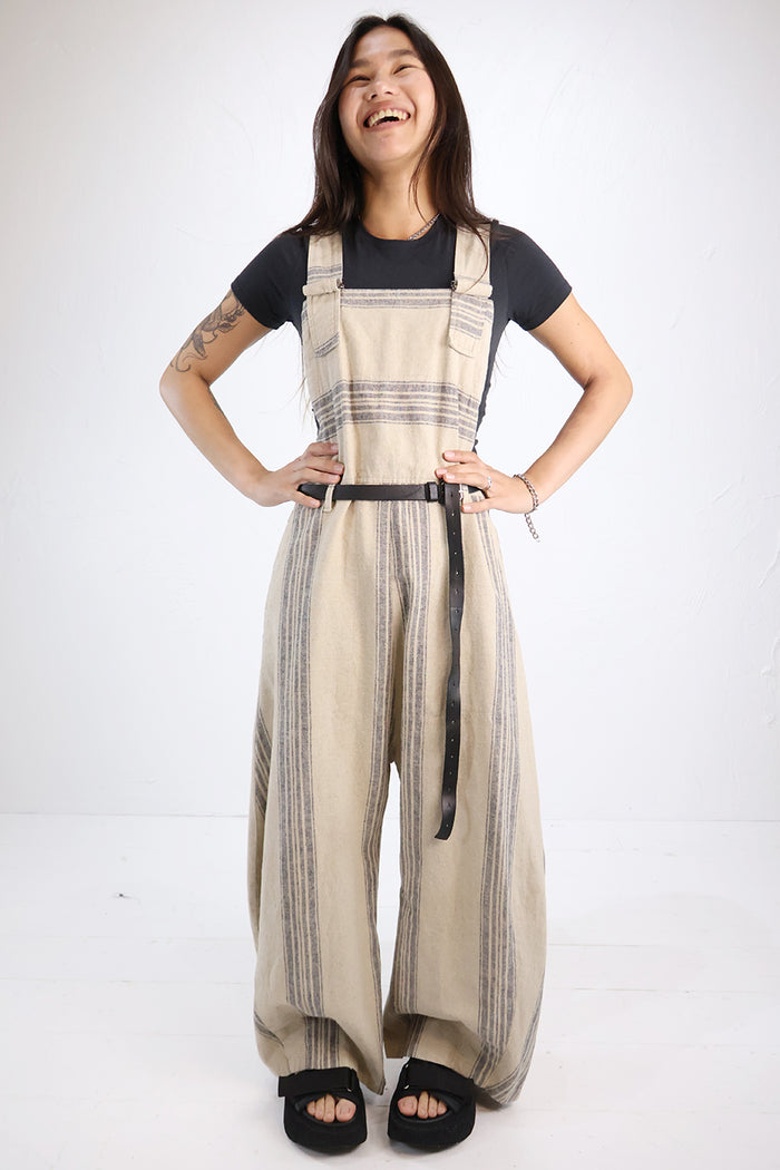 Lurdes Bergada Linen Striped Overalls U26 240