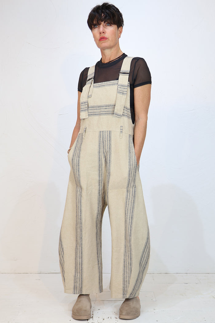 Lurdes Bergada Linen Striped Overalls U26 240