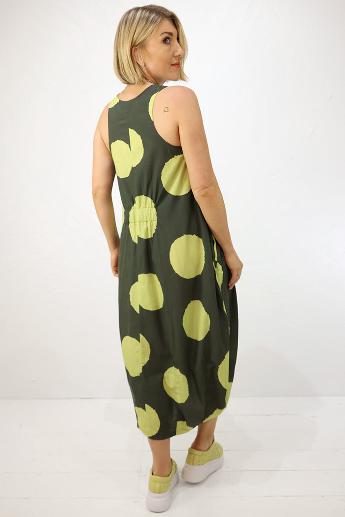 Lurdes Bergada Spotty Dress U26-380 in Green