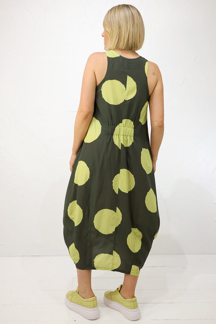 Lurdes Bergada Spotty Dress U26-380 in Green