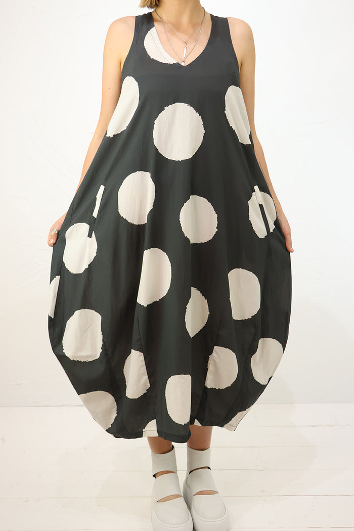 Lurdes Bergada Spotty Dress U26-380 in Grey