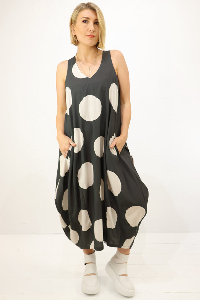 Lurdes Bergada Spotty Dress U26-380 in Grey