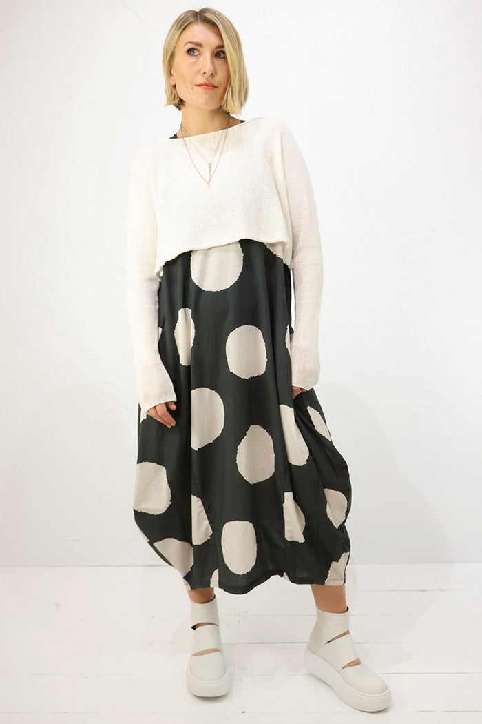 Lurdes Bergada Spotty Dress U26-380 in Grey