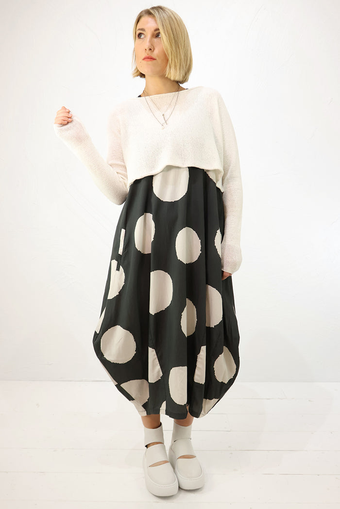 Lurdes Bergada Spotty Dress U26-380 in Grey
