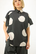 Lurdes Bergada Spotty Shirt U26-390 in Grey