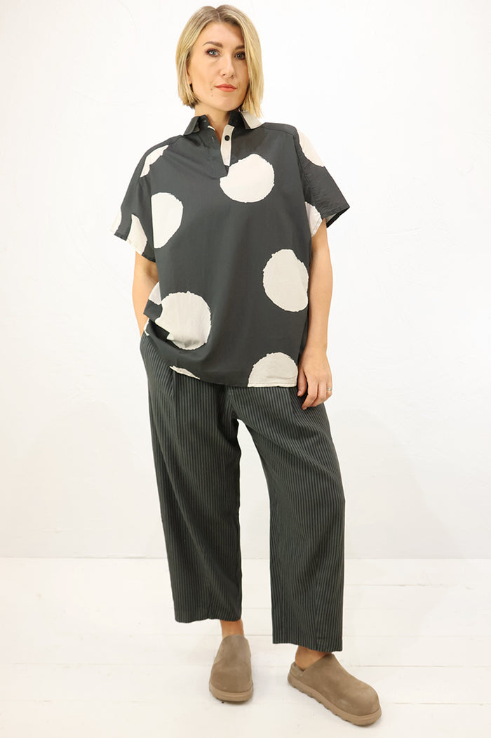 Lurdes Bergada Spotty Shirt U26-390 in Grey