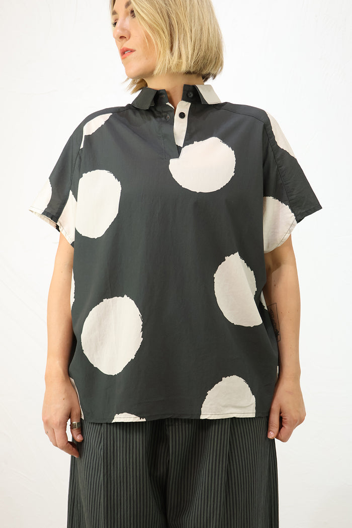Lurdes Bergada Spotty Shirt U26-390 in Grey