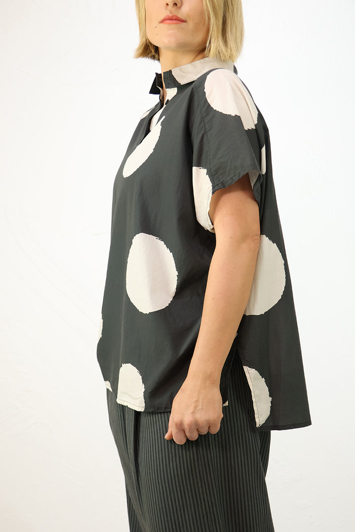 Lurdes Bergada Spotty Shirt U26-390 in Grey
