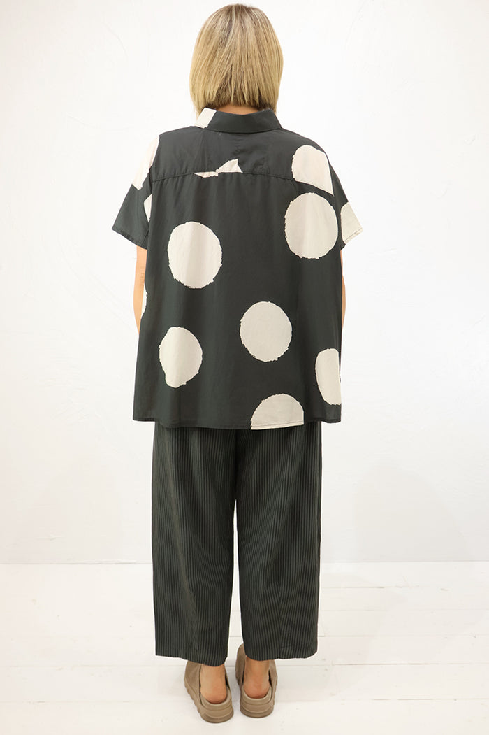 Lurdes Bergada Spotty Shirt U26-390 in Grey