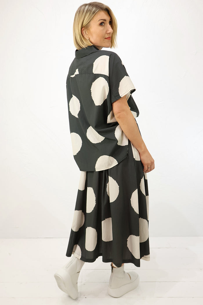 Lurdes Bergada Spotty Skirt U26-400 in Grey
