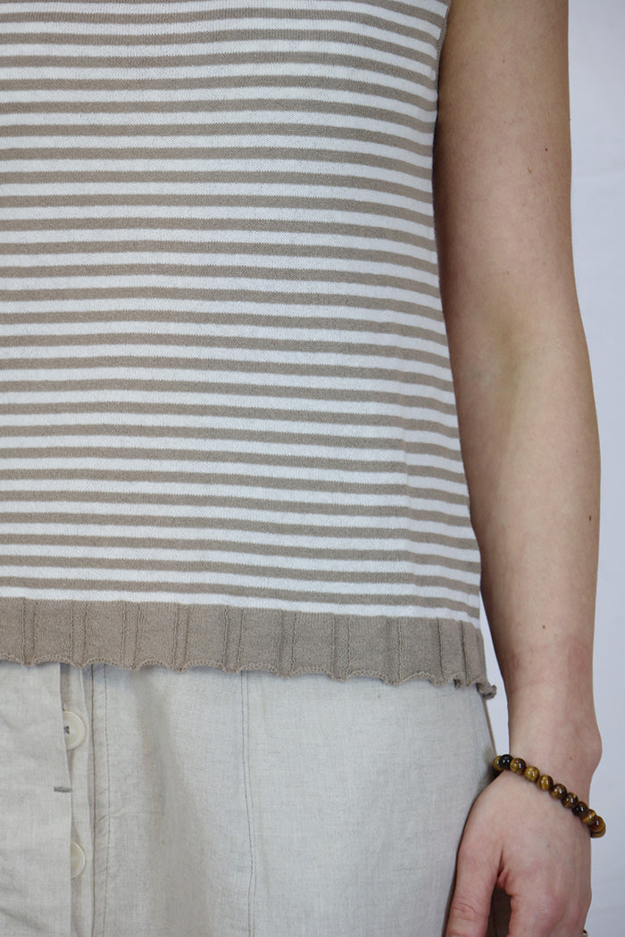Lurdes Bergada Striped Vest U26 811 - 2 Colours