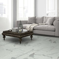 Lusso Floor Luxury Vinyl Tile 610mm x 305mm x 4.5mm 2.23SQM Per Pack - White Carrara Marble