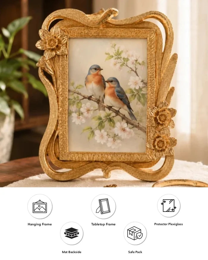 Luxury Gold Floral Photo Frame