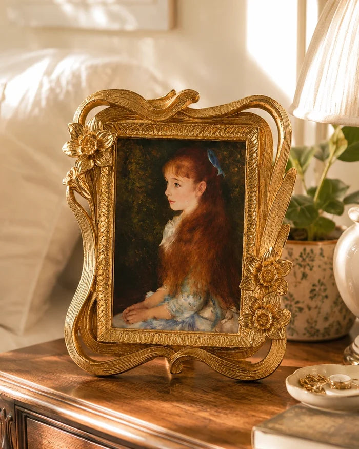 Luxury gold photo frame styled as tabletop decor – The Decor Kart