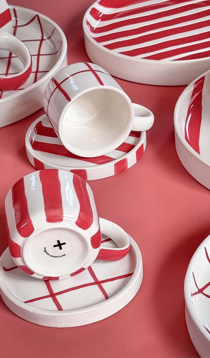 Magazin Minori Grid Espresso Cup and Saucer Set - 2 Colours