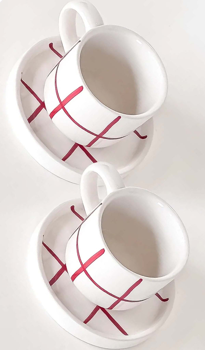 Magazin Minori Grid Espresso Cup and Saucer Set - 2 Colours
