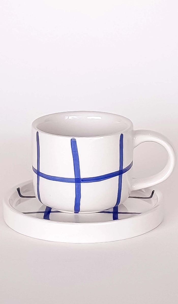 Magazin Minori Grid Espresso Cup and Saucer Set - 2 Colours