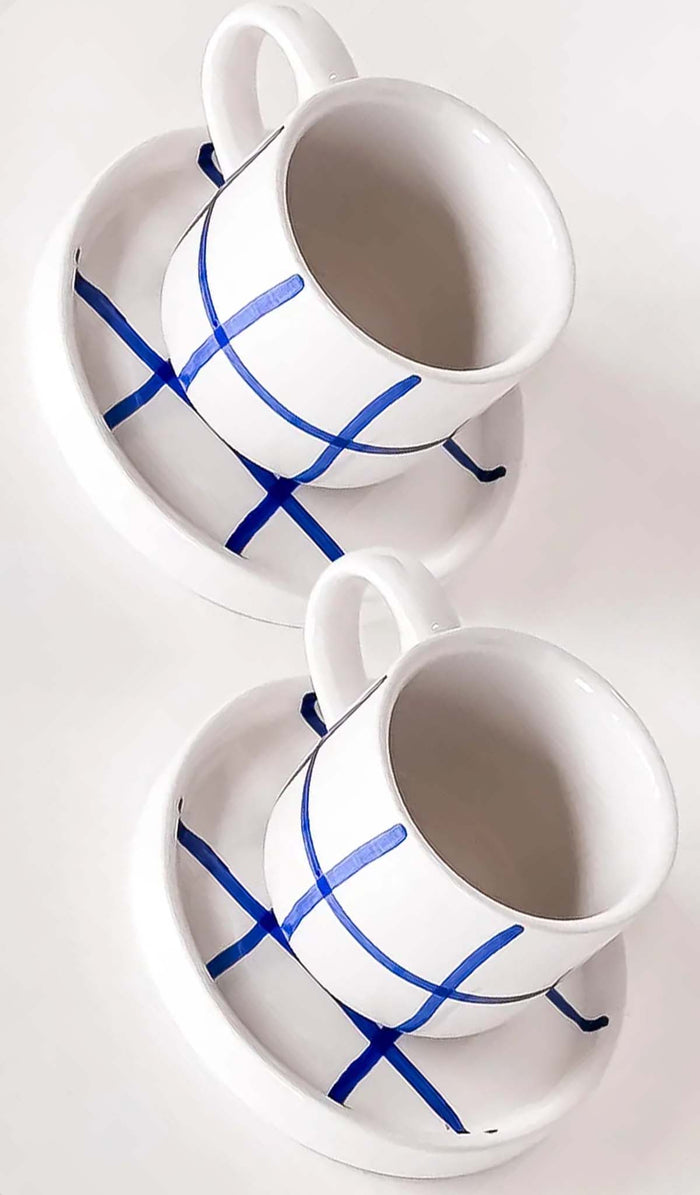 Magazin Minori Grid Espresso Cup and Saucer Set - 2 Colours