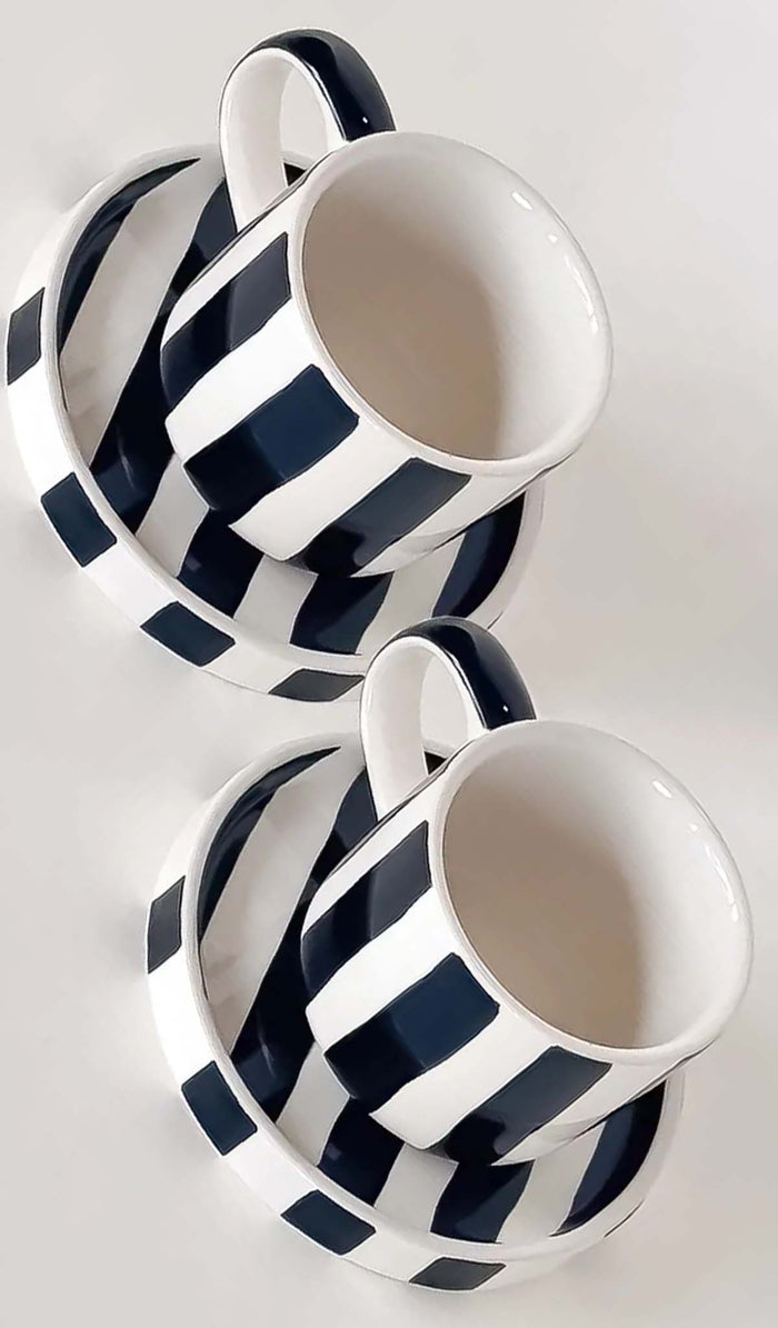 Magazin Minori Stripes Espresso Cup and Saucer Set - 5 Colours