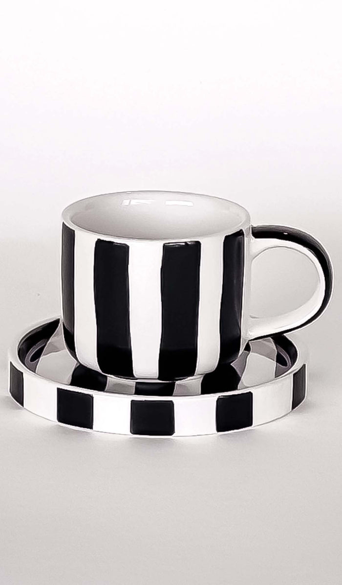 Magazin Minori Stripes Espresso Cup and Saucer Set - 5 Colours