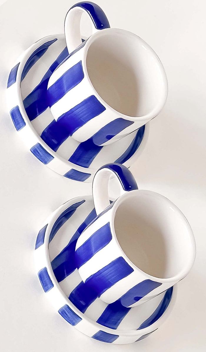 Magazin Minori Stripes Espresso Cup and Saucer Set - 5 Colours