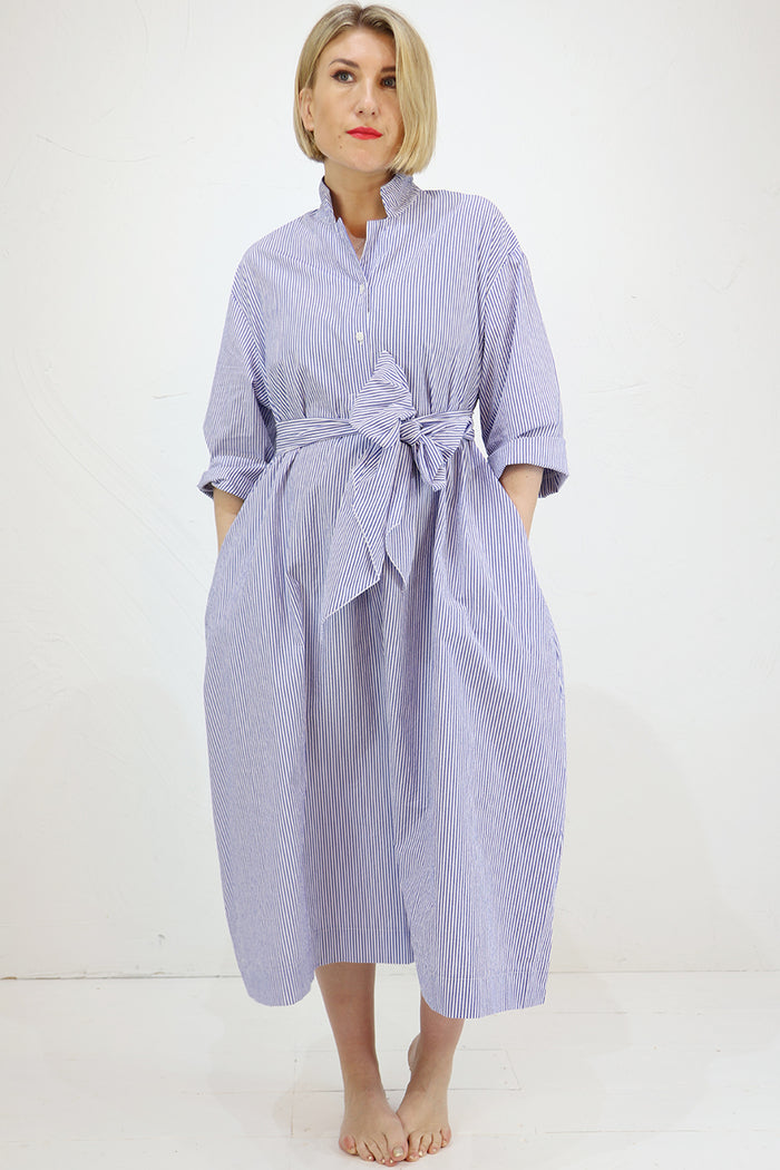 Mama B Dicembre C Dress in Azzuro Stripe
