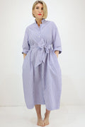 Mama B Dicembre C Dress in Azzuro Stripe