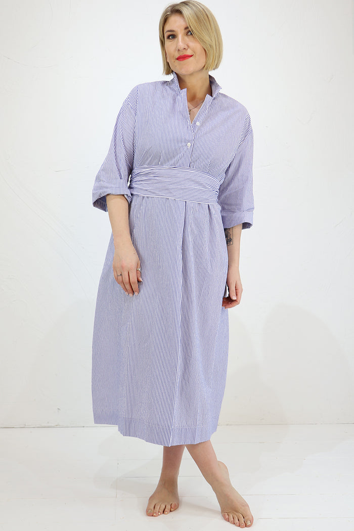 Mama B Dicembre C Dress in Azzuro Stripe