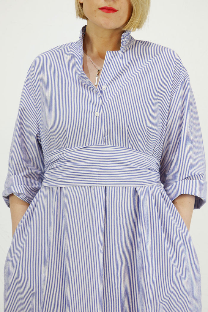 Mama B Dicembre C Dress in Azzuro Stripe