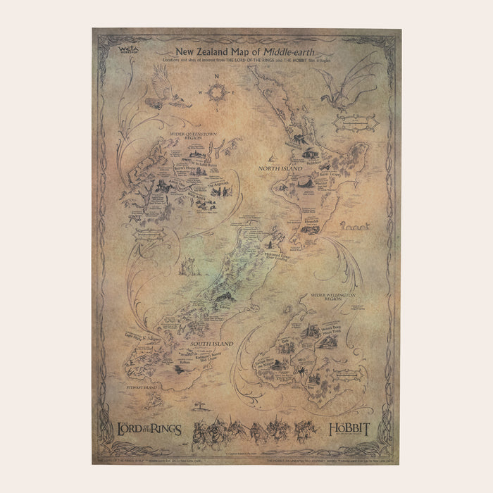 Map of Middle-earth™ New Zealand Poster