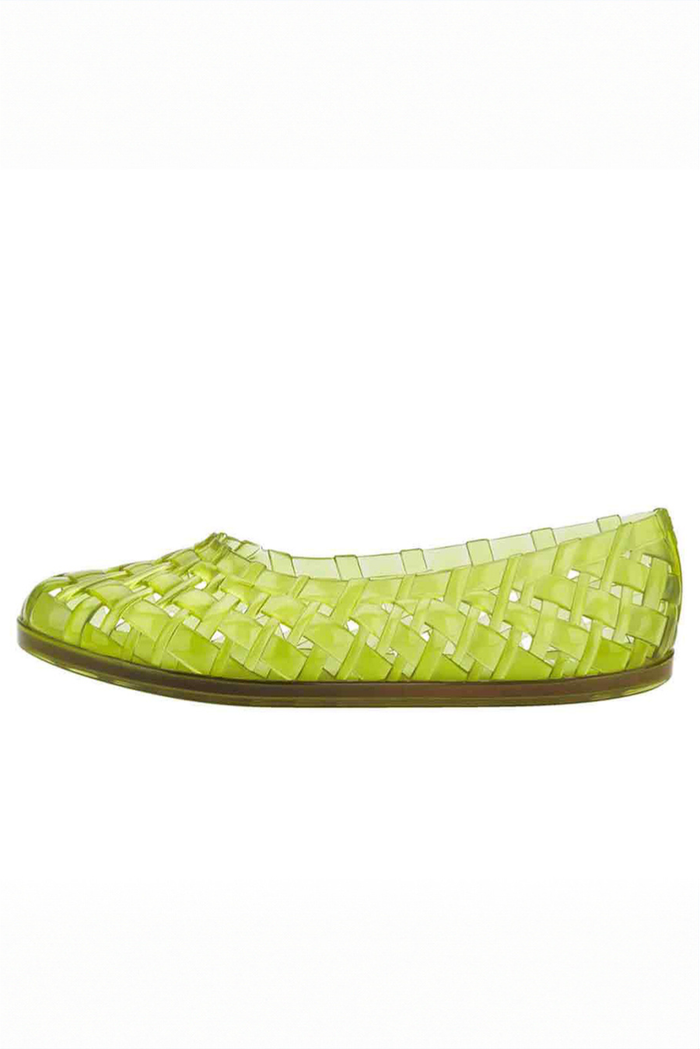 Melissa Jelly Ballerina Flats in Lime