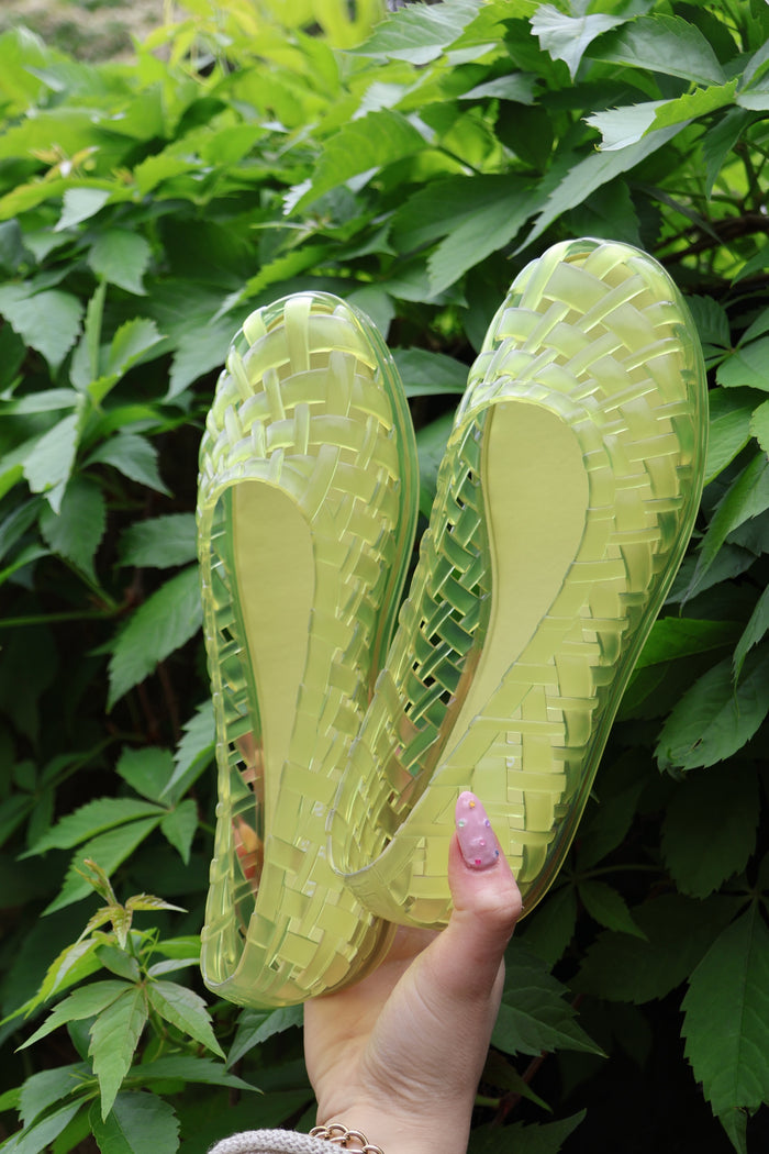 Melissa Jelly Ballerina Flats in Lime