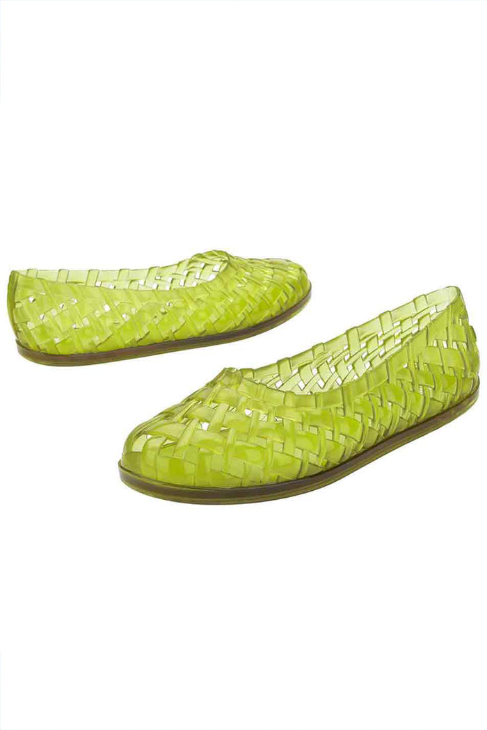 Melissa Jelly Ballerina Flats in Lime