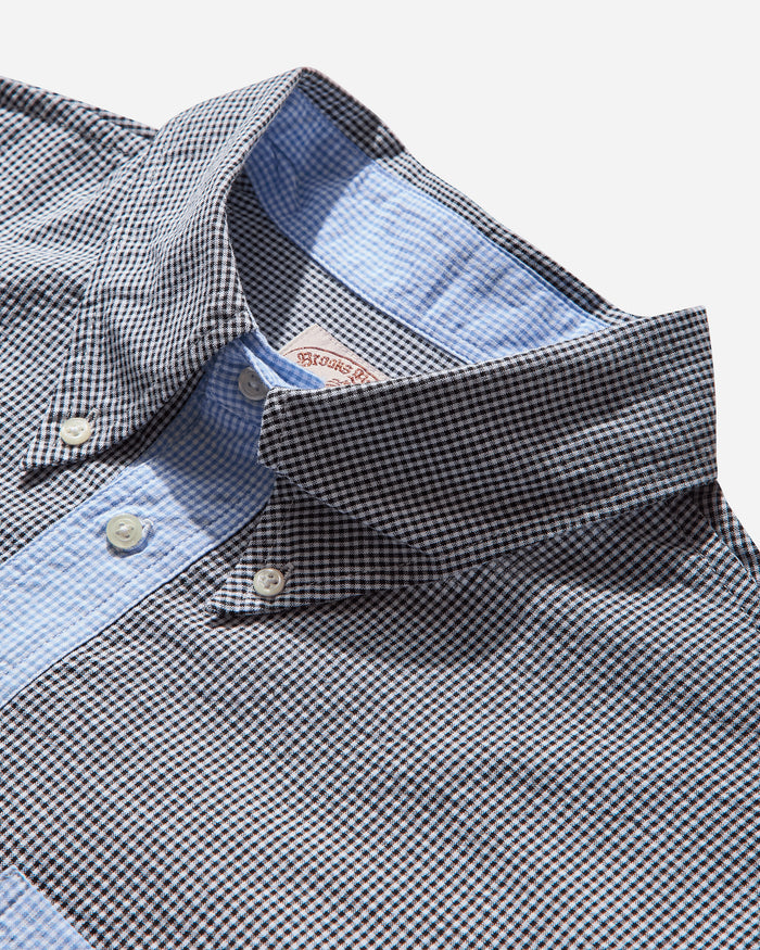 Brain Dead Brooks Brothers Reverse French Seam Pullover Shirt Black/Multi Shirts Shortsleeve Shirt BDS25T11O041 BLMU