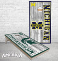 Michigan and MSU Large Horizontal Text Cornhole Boards