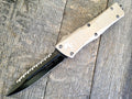 Microtech Troodon D/E OTF  (3" Satin Full Serr) 138-3TA - GearBarrel.com