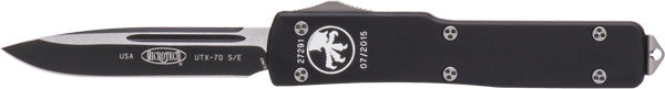 Microtech UTX-70 S/E OTF Automatic (2.4" Two-Tone Black) 148-1 - GearBarrel.com