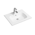 Modern 600mm ceramic oval basin with 1 pre drilled taphole